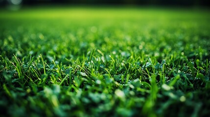 Lush green grass field close-up