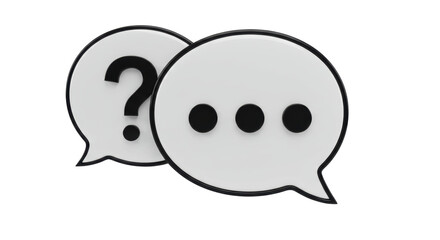 Isolated Speech Bubbles with Question and Dots