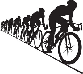 Obraz premium cycle racing silhouette vector art