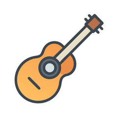Acoustic Guitar with Sound Hole Icon Design
