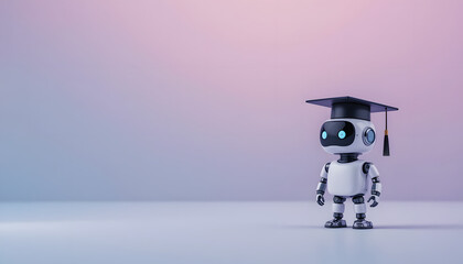 robot with graduation cap
