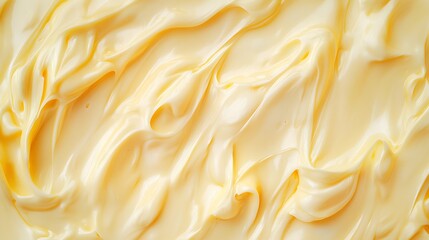 Creamy Swirls Pale Yellow Texture, Smooth Surface, Abstract Background, Luxurious