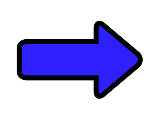 青　黒線あり　右向き矢印