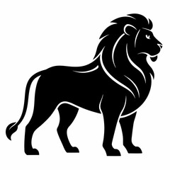 black lion vector illustration