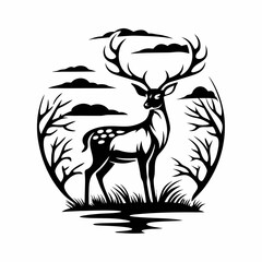 deer silhouette vector