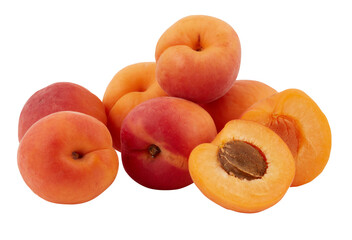 fresh apricots peach armeniaca cut out isolated transparent background