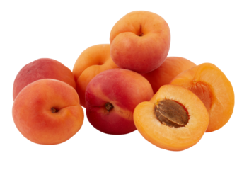 fresh apricots peach armeniaca cut out isolated transparent background