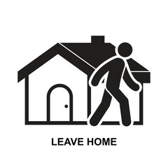 Leave house icon isolated on background vector illustration.