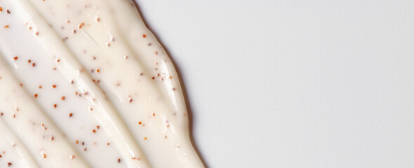 The texture of a cosmetic body scrub. Copy space