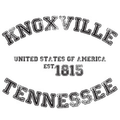vintage college varsity tennessee's knoxville city slogan emblem print with grunge effect for graphic tee t shirt or sweatshirt - vector