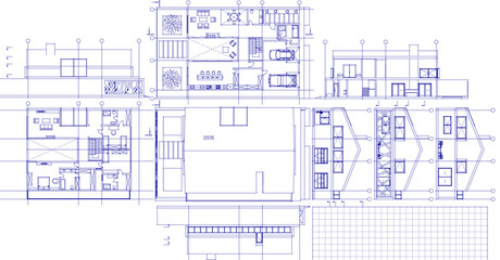 house project architectural sketch 3d	
