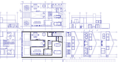 house project architectural sketch 3d	

