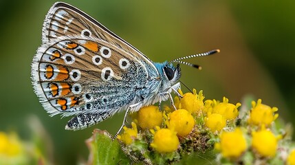Obraz premium Butterfly on Flower Close-up
