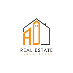 initial monogram logo for real estate With home shape creative design.
