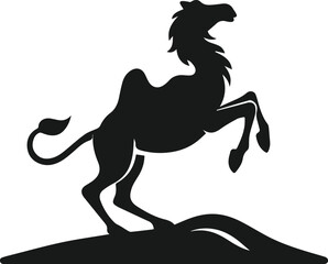 Black vector of a camel animal silhouette