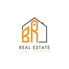 initial monogram logo for real estate With home shape creative design.

