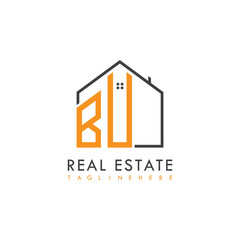 Fototapeta premium initial monogram logo for real estate With home shape creative design. 