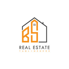 initial monogram logo for real estate With home shape creative design.
