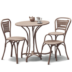light brown cafe table 3d art illustration transparent background isolated png stock
