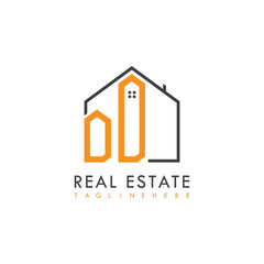 initial monogram logo for real estate With home shape creative design.

