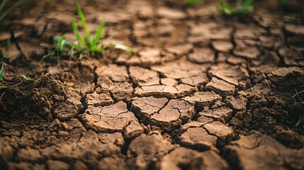 Fototapeta premium Closeup Dry Cracked Earth Soil Texture Background
