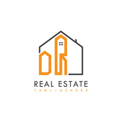 initial monogram logo for real estate With home shape creative design.
