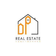 initial monogram logo for real estate With home shape creative design.
