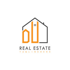 initial monogram logo for real estate With home shape creative design.

