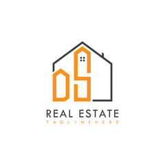 initial monogram logo for real estate With home shape creative design.
