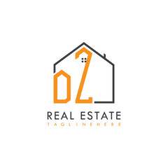 initial monogram logo for real estate With home shape creative design.
