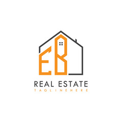 initial monogram logo for real estate With home shape creative design.
