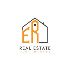 initial monogram logo for real estate With home shape creative design.
