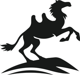Black vector of a camel animal silhouette