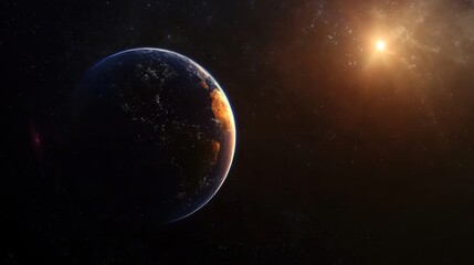 Obraz premium Earth from Space, Sunlit Night Side