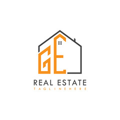 initial monogram logo for real estate With home shape creative design.
