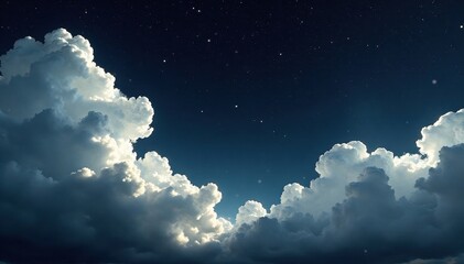 Wispy white clouds drift across a deep black canvas , sky, pattern