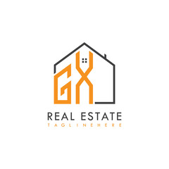 initial monogram logo for real estate With home shape creative design.
