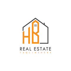 initial monogram logo for real estate With home shape creative design.
