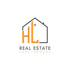 initial monogram logo for real estate With home shape creative design.
