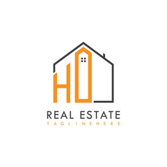 initial monogram logo for real estate With home shape creative design.
