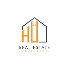 initial monogram logo for real estate With home shape creative design.
