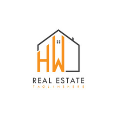 initial monogram logo for real estate With home shape creative design.
