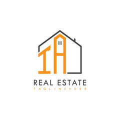 initial monogram logo for real estate With home shape creative design.
