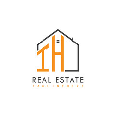 initial monogram logo for real estate With home shape creative design.

