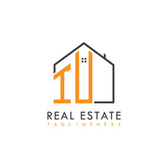 initial monogram logo for real estate With home shape creative design.
