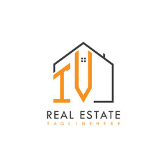 initial monogram logo for real estate With home shape creative design.
