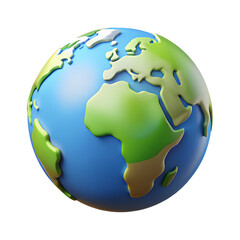 Planet earth with white background
