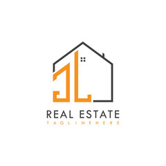 initial monogram logo for real estate With home shape creative design.
