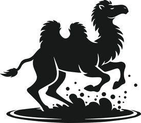 Black vector of a camel animal silhouette