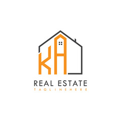 initial monogram logo for real estate With home shape creative design.
